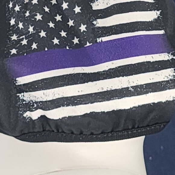 Purple White and Black Police Blue Line American Flag Light Reusable Face Mask - Picture 3 of 16